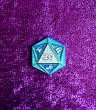 "Roll for Initative" MINI D20 3D pin