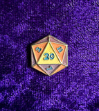 "Roll for Initative" MINI D20 3D pin