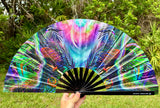 “Interdimensional Oasis" 13.25'' Bamboo Folding Hand Fan