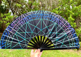 “Shadow Spectrum" 13.25'' Bamboo Folding Hand Fan