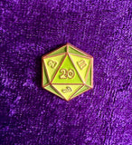 "Roll for Initative" MINI D20 3D pin