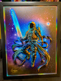 "Cosmic Crusader" 9x12” Embossed (textured) Holographic Print