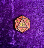 "Roll for Initative" MINI D20 3D pin