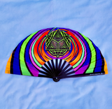 “Neon Evolution" 13.25'' Bamboo Folding Hand Fan