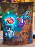 "Consciousness Collector / Galactic Bloom" Queen Size Double Sided Microfiber Blanket