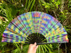 “Petal Portal Vortex" 13.25'' Bamboo Folding Hand Fan