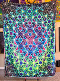 "Metatron's Meditation / Geoshatter" Queen Size Double Sided Microfiber Blanket