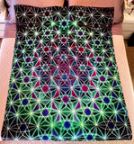 "Geoshatter / Through the Veil of Reality" Double Sided Microfiber Blanket - Queen