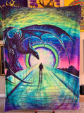 "Simulation Web / Guardian of the Multiverse" Queen Size Double Sided Microfiber Blanket