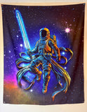 "Cosmic Crusader" 50x60 UV reactive Tapestry