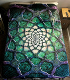 "Seat of the Soul / Simulation Web" Double Sided Microfiber Blanket - Queen