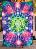 "Metatron's Meditation / Geoshatter" Queen Size Double Sided Microfiber Blanket