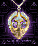 “Alien Blast Off” 3D Pendant - Royal Glow