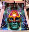 LARGE "Inter Dimensional Oasis / Digital Awakening" Double Sided Microfiber Blanket - Queen Size