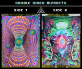 "Toroidal Energy / Interdimensional Oasis" Double Sided Microfiber Blanket