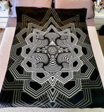 "Infinite Visions / Evolving Consciousness" Double Sided Microfiber Blanket - Queen