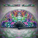 "Paradise Portal" 13.25'' Bamboo Folding Hand Fan